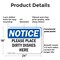 Signmission Please Place Dirty Dishes Here, 24 in W x Rectangle, Plastic OS-2PACK-NS-P-1824-L-17552 - alternate 2